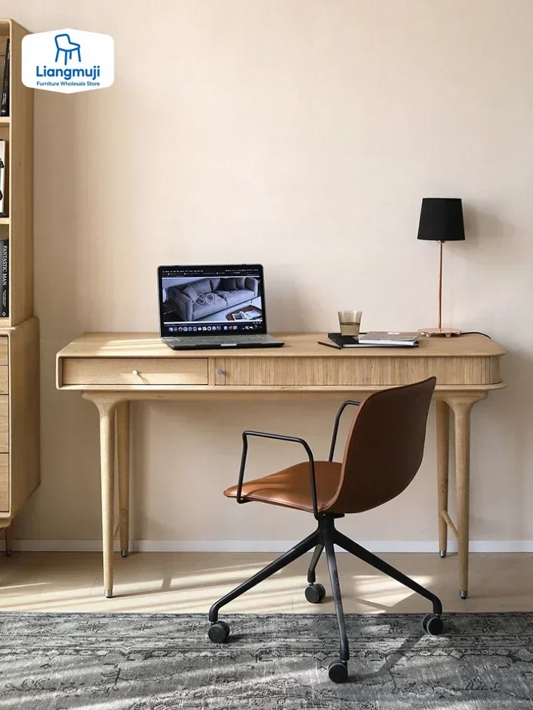 

Скандинавский офисный стол из массива дерева, французский ретро, средневековый домашний письменный стол, дизайнерский верстак, компьютерная мебель Mesa, роскошная офисная мебель