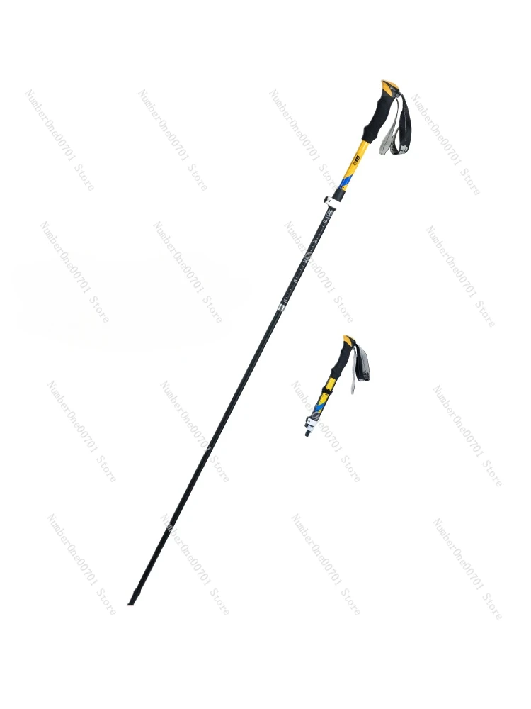 Alpenstock Walking Stick Professional Outdoor Folding Climbing Stick Carbon Ultralight Retractable Hiking Equipment Walking Stic