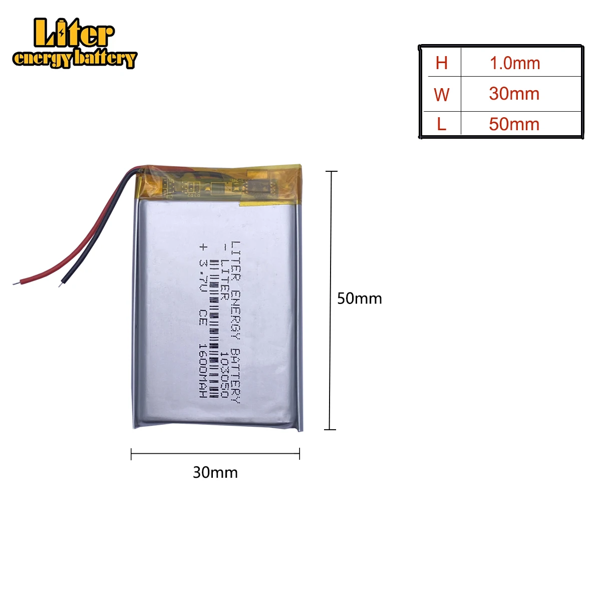 Najlepsza bateria 3.7V bateria litowo-polimerowa 1600 bateria mah 103050 zabawka do nawigacji GPS