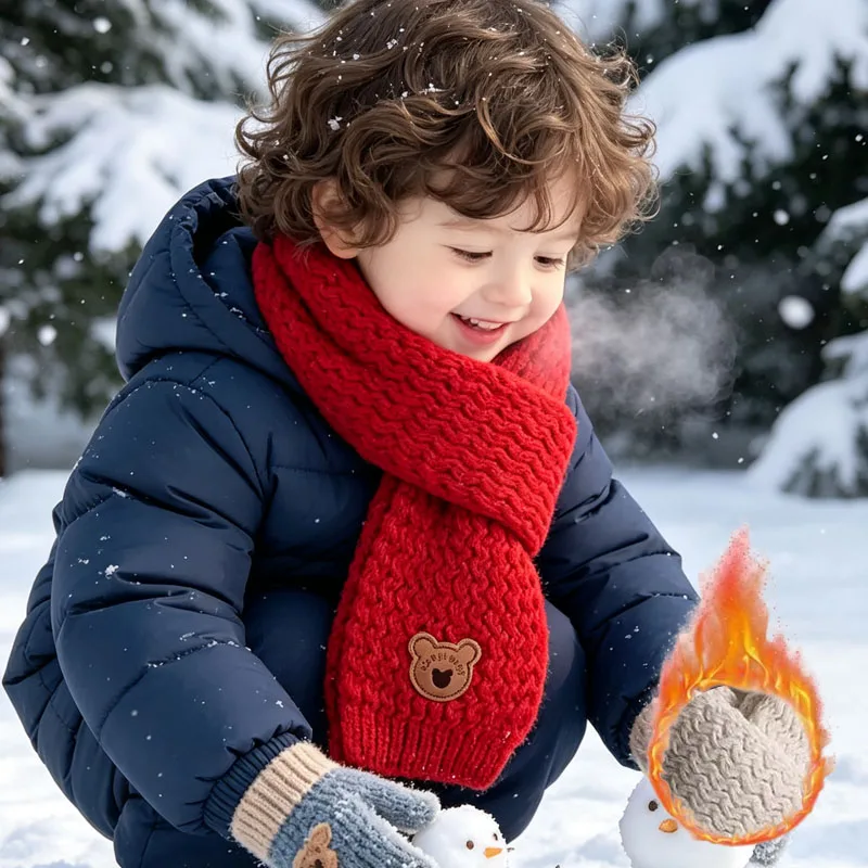 1-5PCS  Winter Neck Gaiter for Kids Soft Fleece Windproof Unisex for Babies Toddlers Skiing Travel Outdoor Use