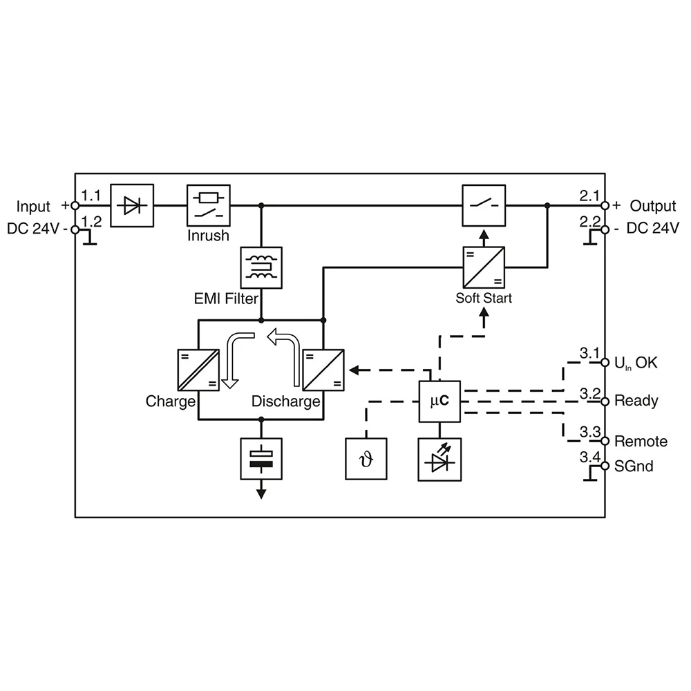 Voor Phoenix QUINT4-CAP/24DC/3.8/1KJ/PT - Condensatorbuffermodule 2320526