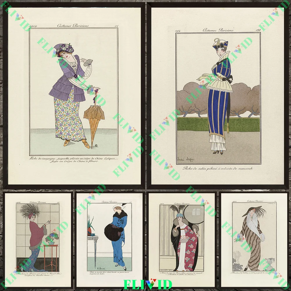

Vintage Fashion Paris Magazine Wall Art Canvas Painting Custom Clothing Art Poster Spring Mornings Print Home Decor Unframed