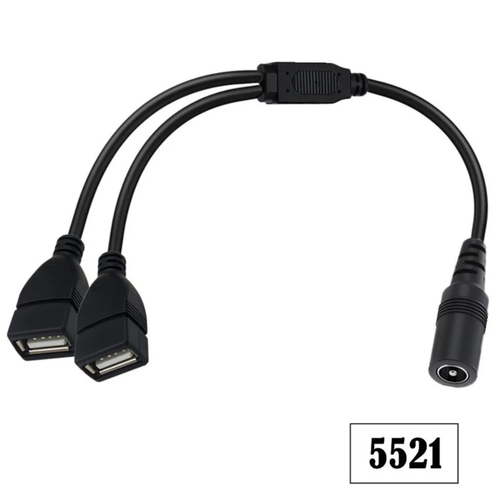 Female to Female DC Power Splitter Cable 5.5mm x 2.1mm 5V-12V DC USB Splitter Adapter Durable Y Splitter Power Adapter Cable