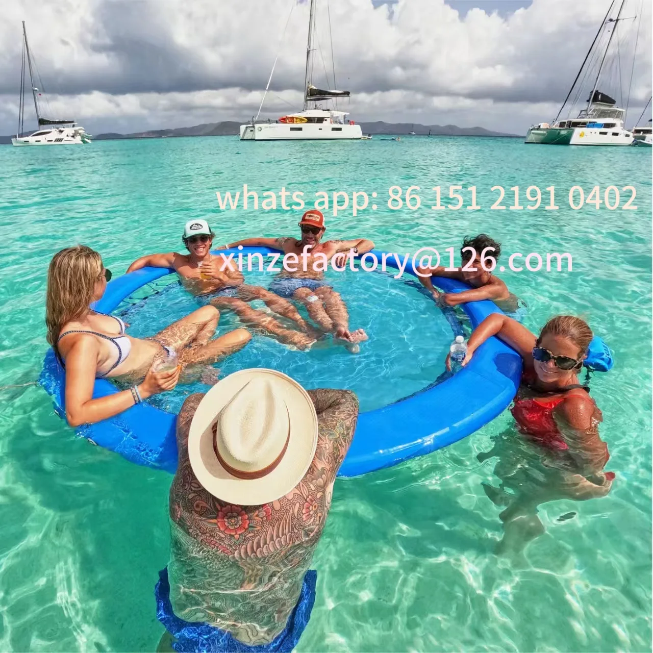 

Be suitable for inflatable floating platform water round swimming pool customizable