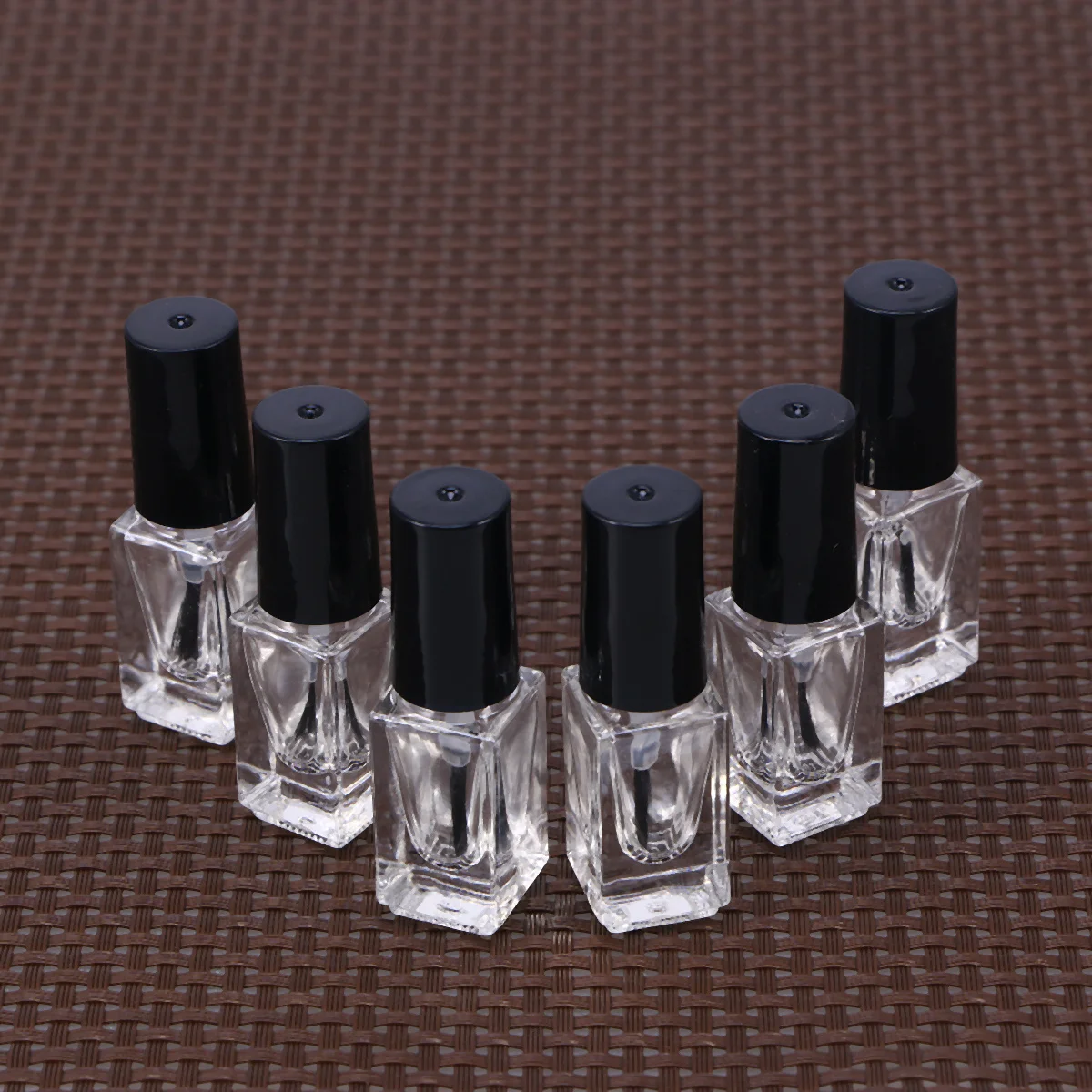 

20Pcs Nail Polish Bottles Clear Glass Square Shape 5Ml Transparent Empty Bottles for DIY Nail Art Travel Refillable Container