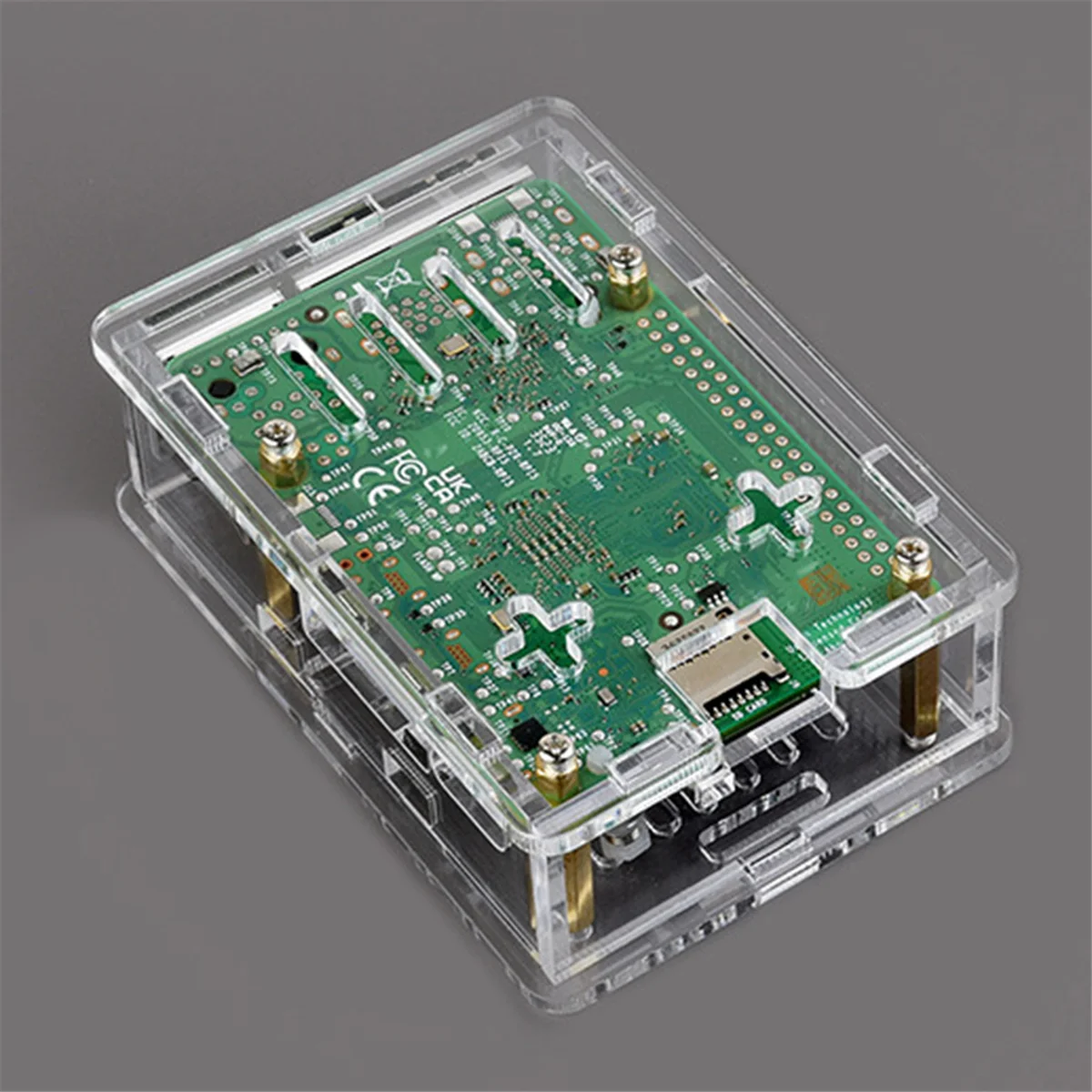 For Raspberry Pi 5 Case Transparent Acrylic Shell Protective Case Supports the Installation of Official Heat