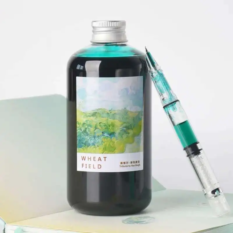 Oramile Big Bottle 300/500ml Smoothly Writing Fountain Pen Non Carbon Color Ink Dip Pen Writing Ink