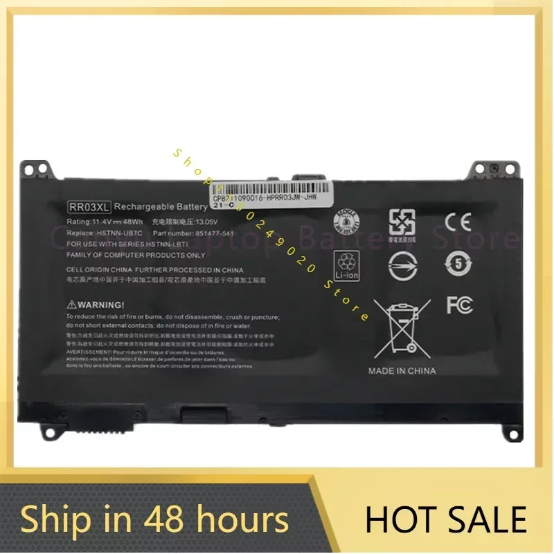 2024 New RR03XL  Battery For HP ProBook 430 440 450 455 470 G4 Series HSTNN-LB7I PB6W UB7C Q01C Q02C Laptop battery