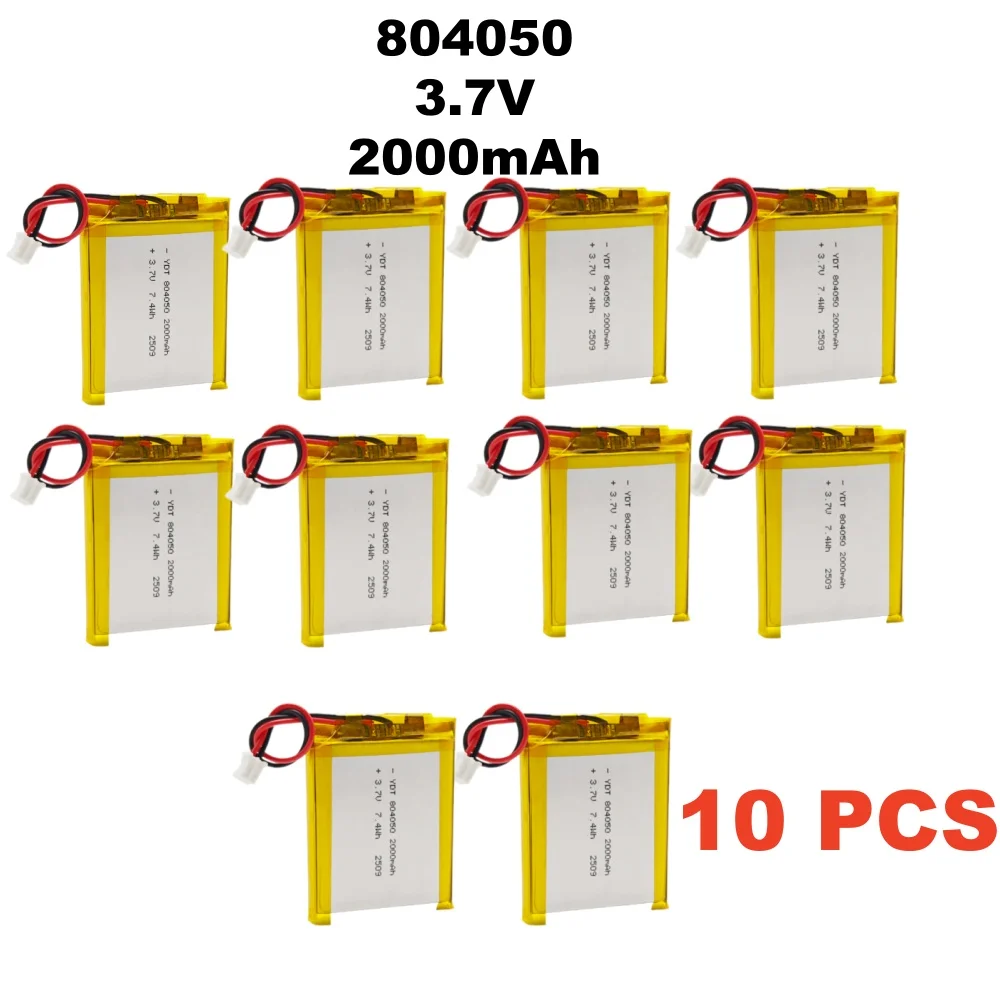 3.7V 2000mAh 804050 LiPo Rechargeable Battery 1-10PCS Lithium Polymer Cell for Toys Medical Equipment Car Pet Dispenser