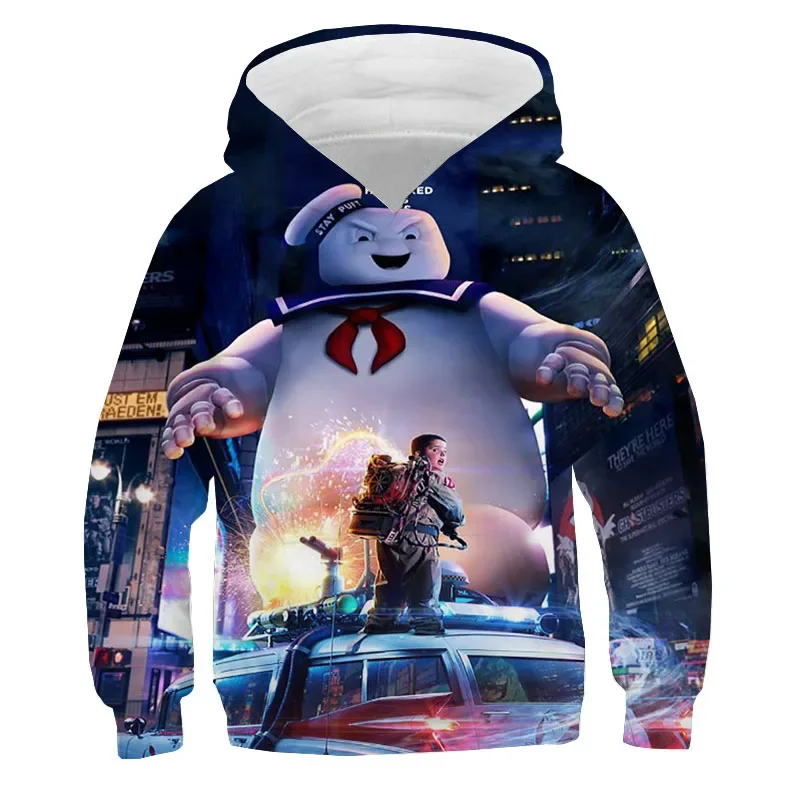 Cartoon Ghostbusters Print Hoodies Sweatshirts Autumn Pullover Boys Girls Cothes Sudadera Anime Hoodie Kids Clothes