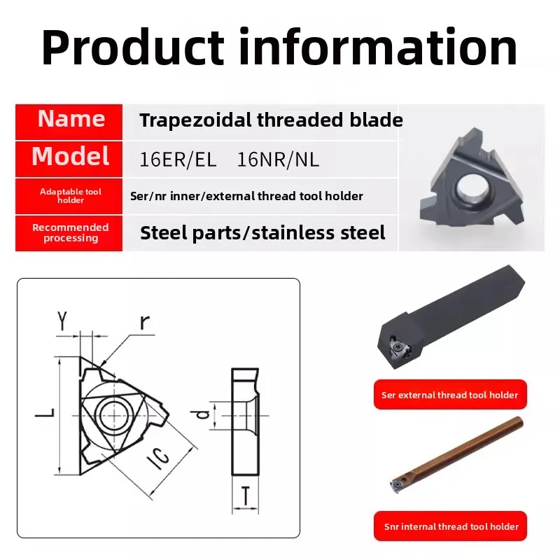 22ER 5 4 6 ACME 22IR 4.0 5.0 6.0 TR Threading Carbide Inserts 22 ER IR 4ACME 5ACME 6ACME 4TR 5TR 6TR 10pcs/box
