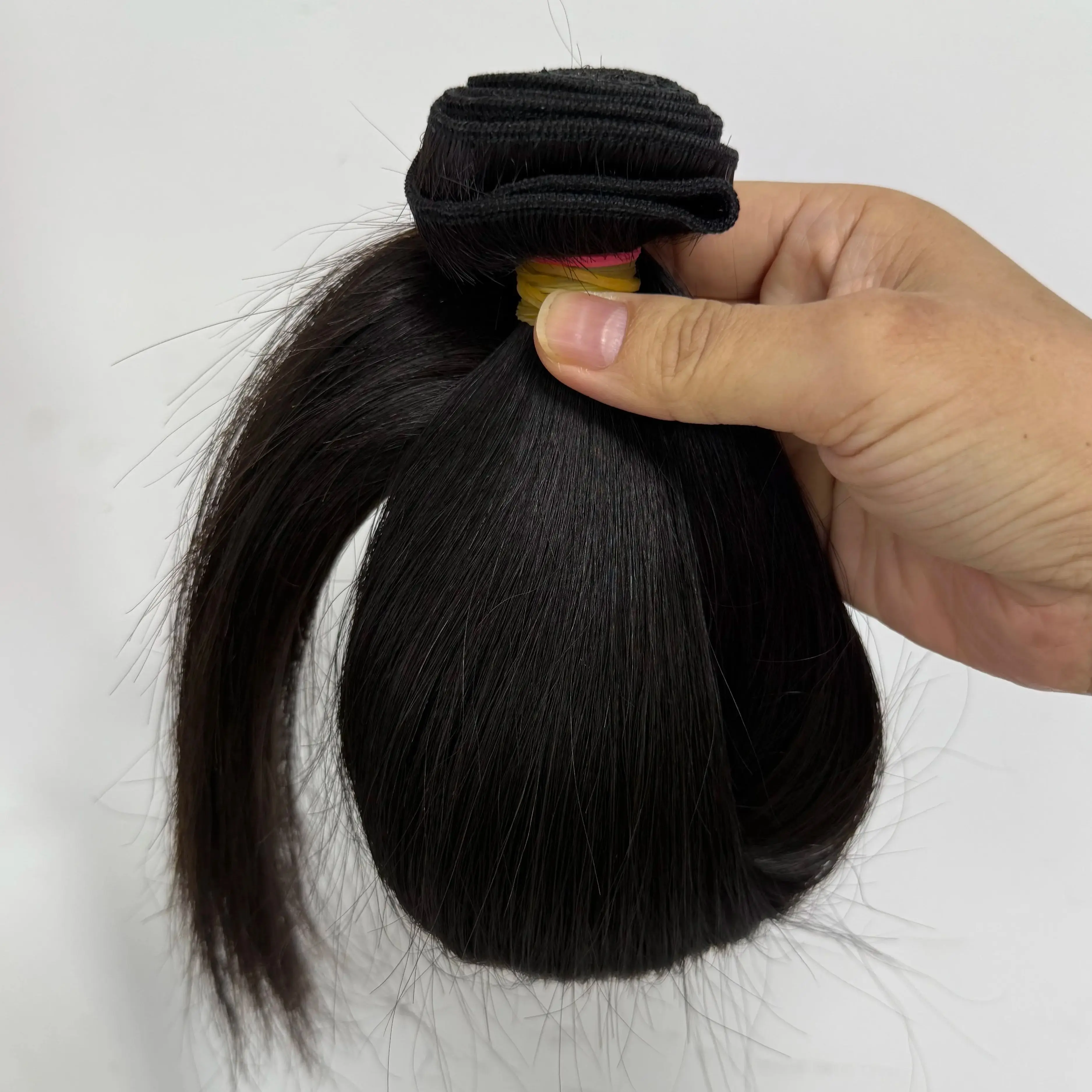 Pacotes de cabelo humano virgem cru reto, cabelo virgem não processado para mulheres, branqueável, um doador, cabelo humano, cor natural