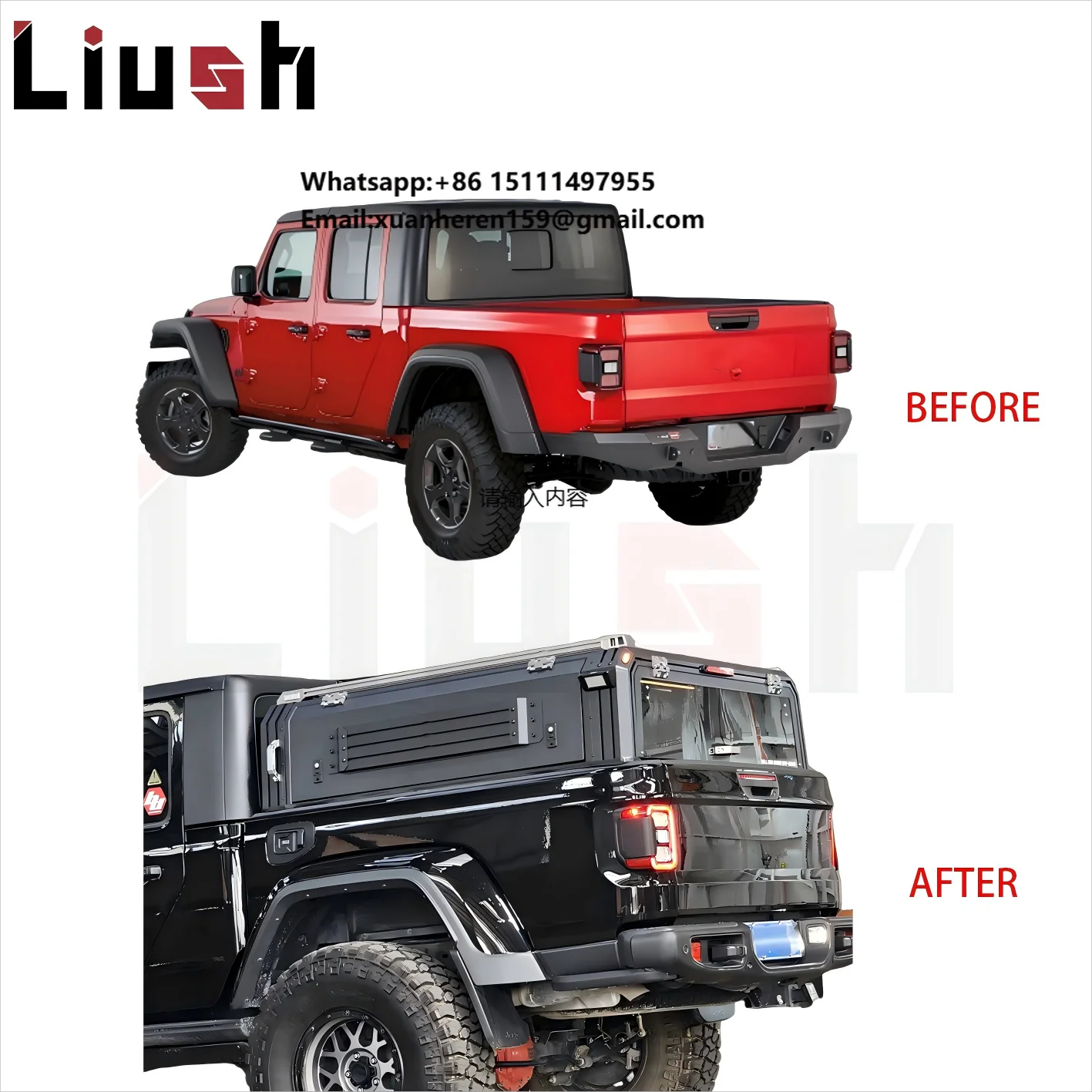 Modify Waterproof 4x4 Accessories Camper Shells Waterproof Canopy Rear Tail Box Pickup upgraded kit for Jeep Gladiator JT Price