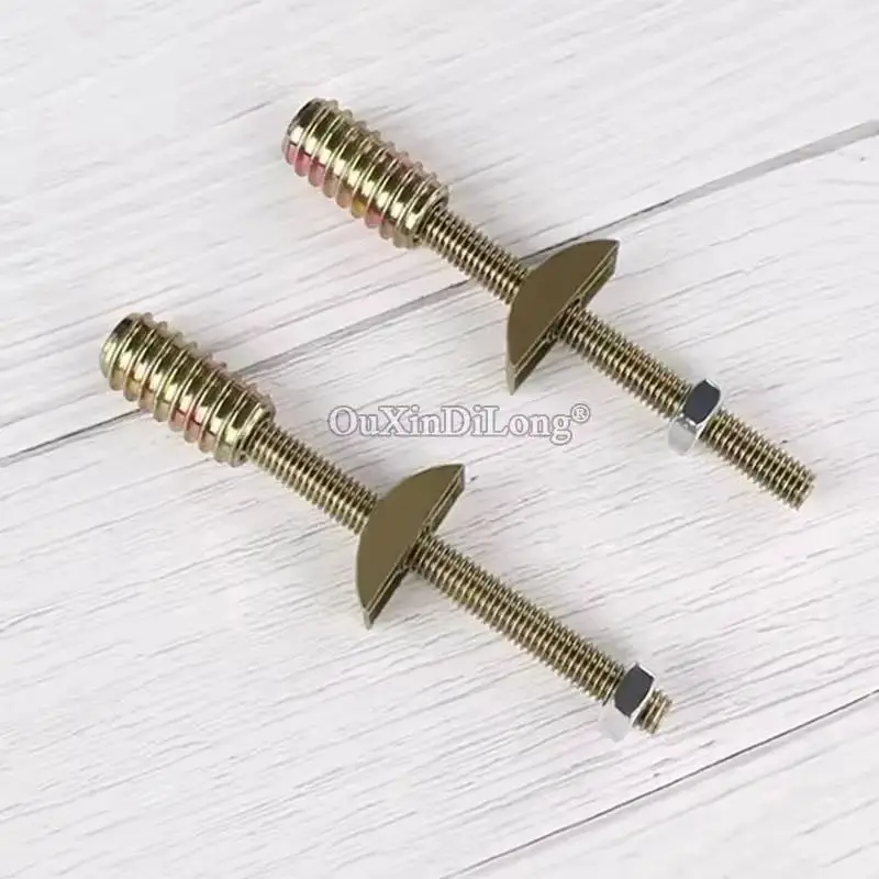 HOT 50Sets 4 in 1 M8*95 Furniture Hardware Bed Connect Screws Nuts & Bolts Sets Cupboard Wardrobe Bed Board Assembly Fittings