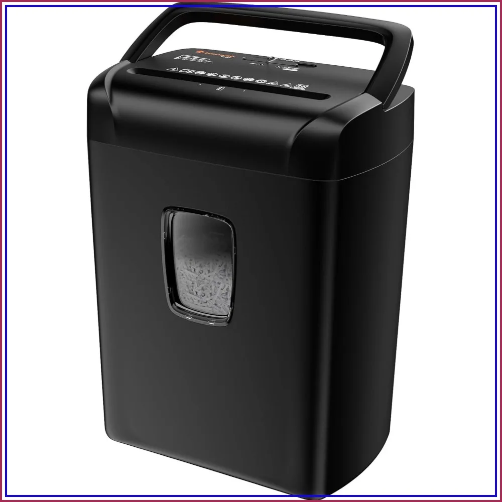 15-Sheet Cross Cut Paper Shredder for Home Office, 10-Minute Run Time, 5.5 Gal Bin, P-4 Security, Shreds CD/Credit Cards