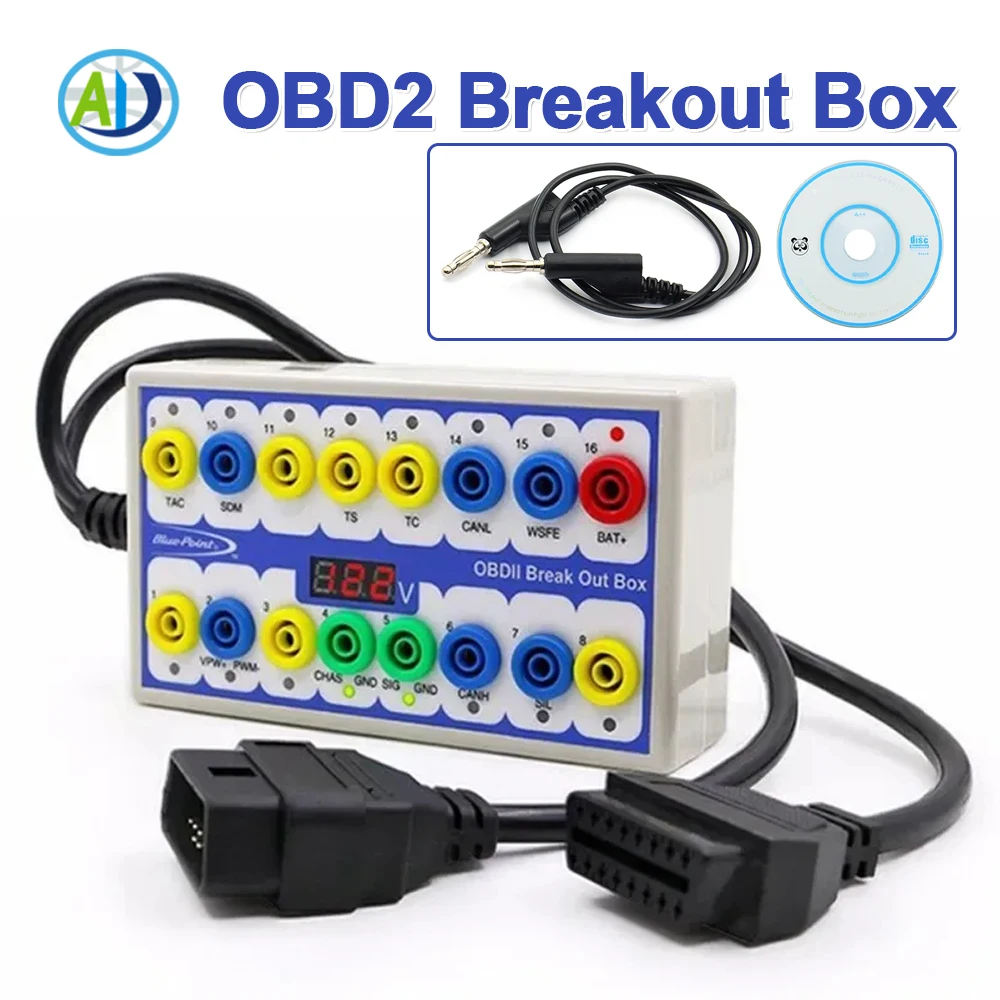 

Автомобильный OBD выключаемый блок, тестер линии OBD2, автоматическая банка, испытательная коробка, автомобильный разъем, детектор протокола OBDII