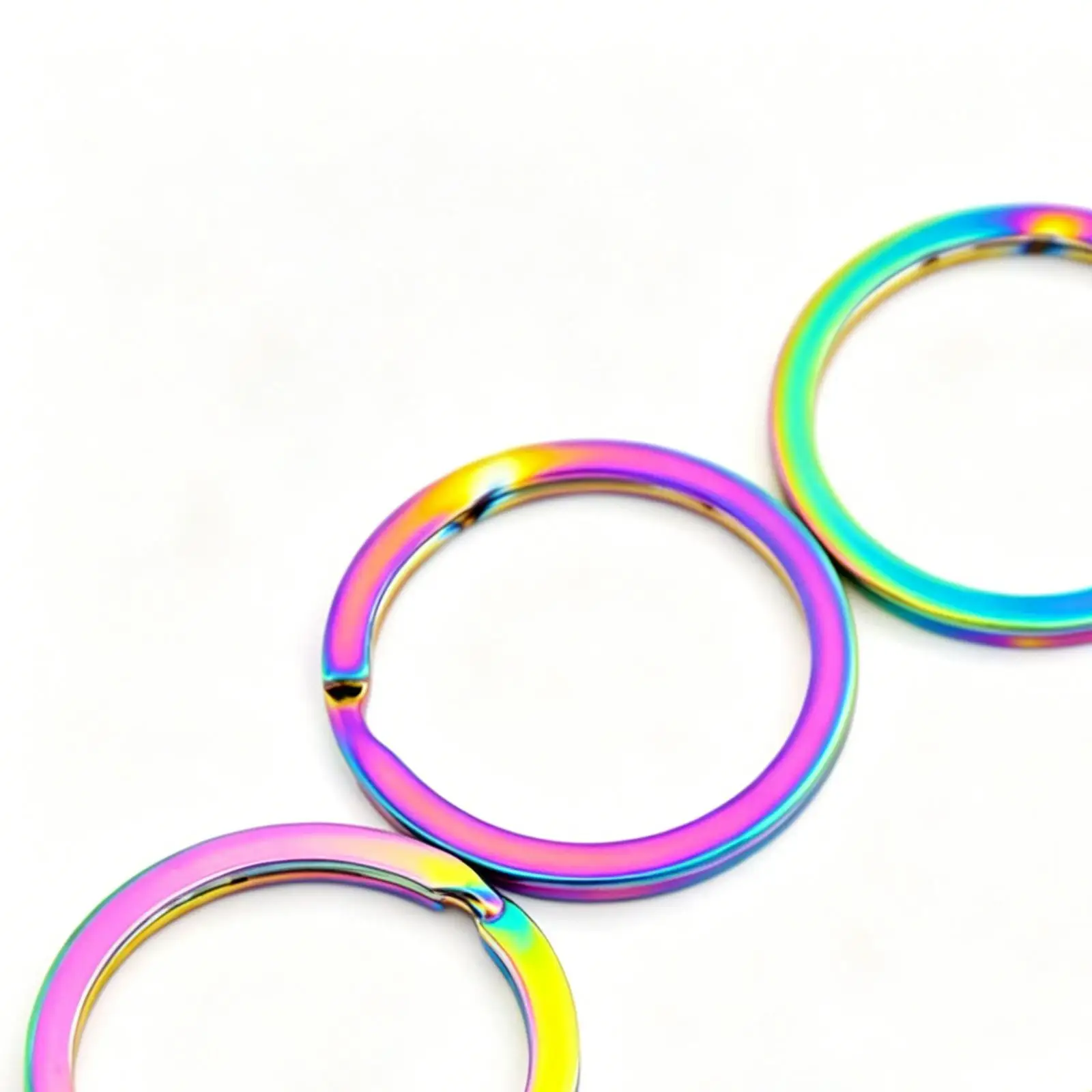 Rainbow Split Key Rings for Jewelry Making Supplies