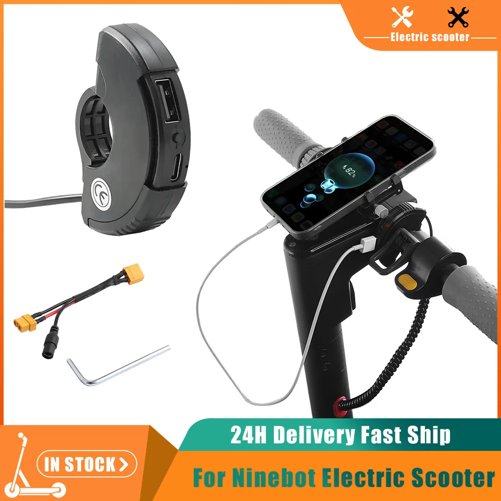 

Usb Fast Charger Cell Phone Port Power Outlet XT60U-F Socket Chargers Plug Adapters For Ninebot Max G30 G30D Electric Scooter