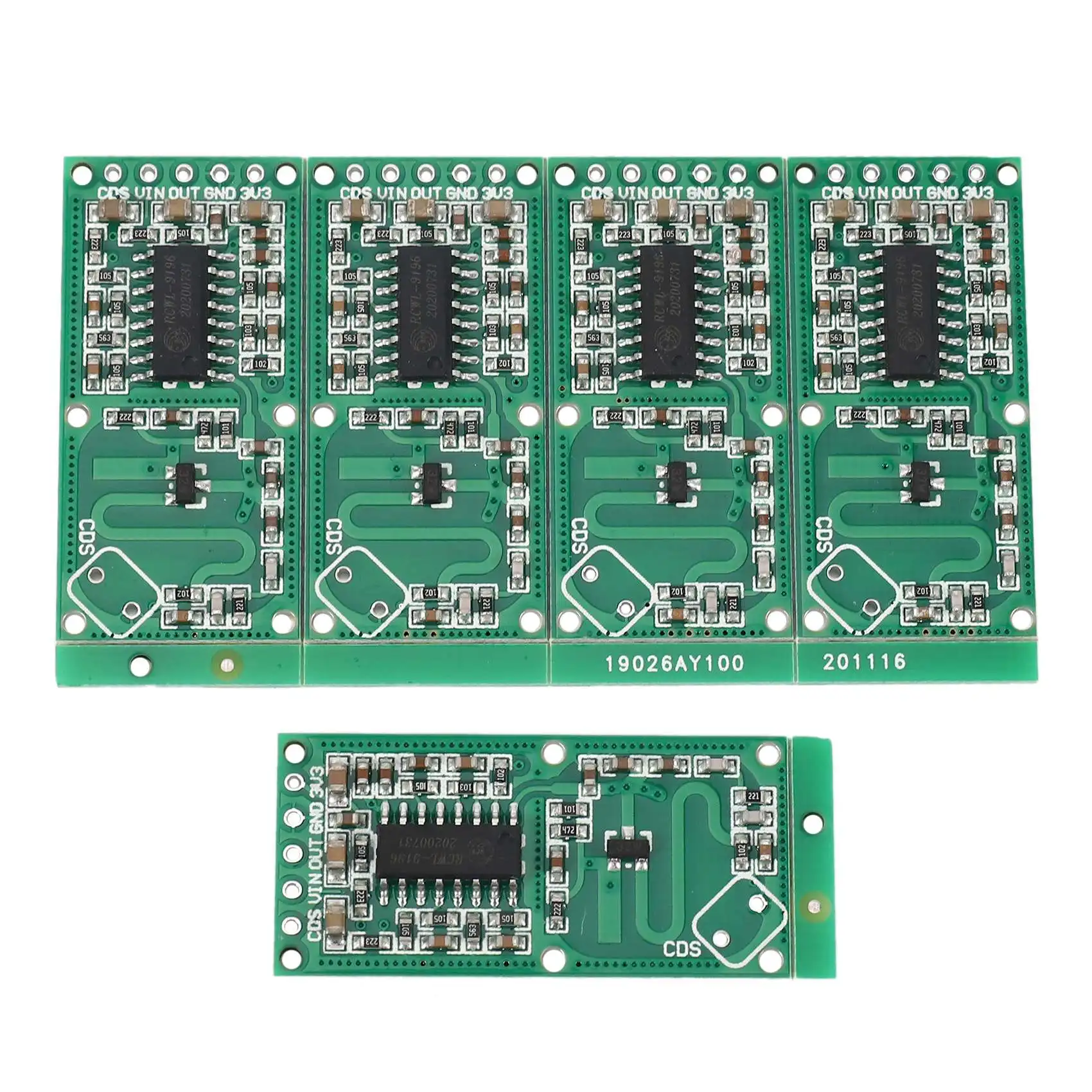 B44C 5PCS RCWL-0516 Sensor de radar de micro-ondas Módulo de interruptor inteligente Módulo de indução de corpo humano 5-7M Distância de detecção 4-28V 100Ma