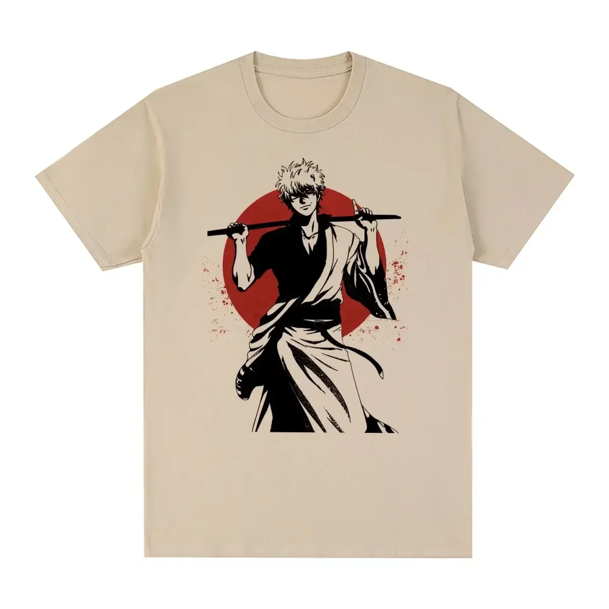 GINTAMA Vintage T-shirt summer Anime Sakata Gintoki Kagura Streetwear Harajuku Funny Cotton Men outfits New Tee Tshirt male Tops