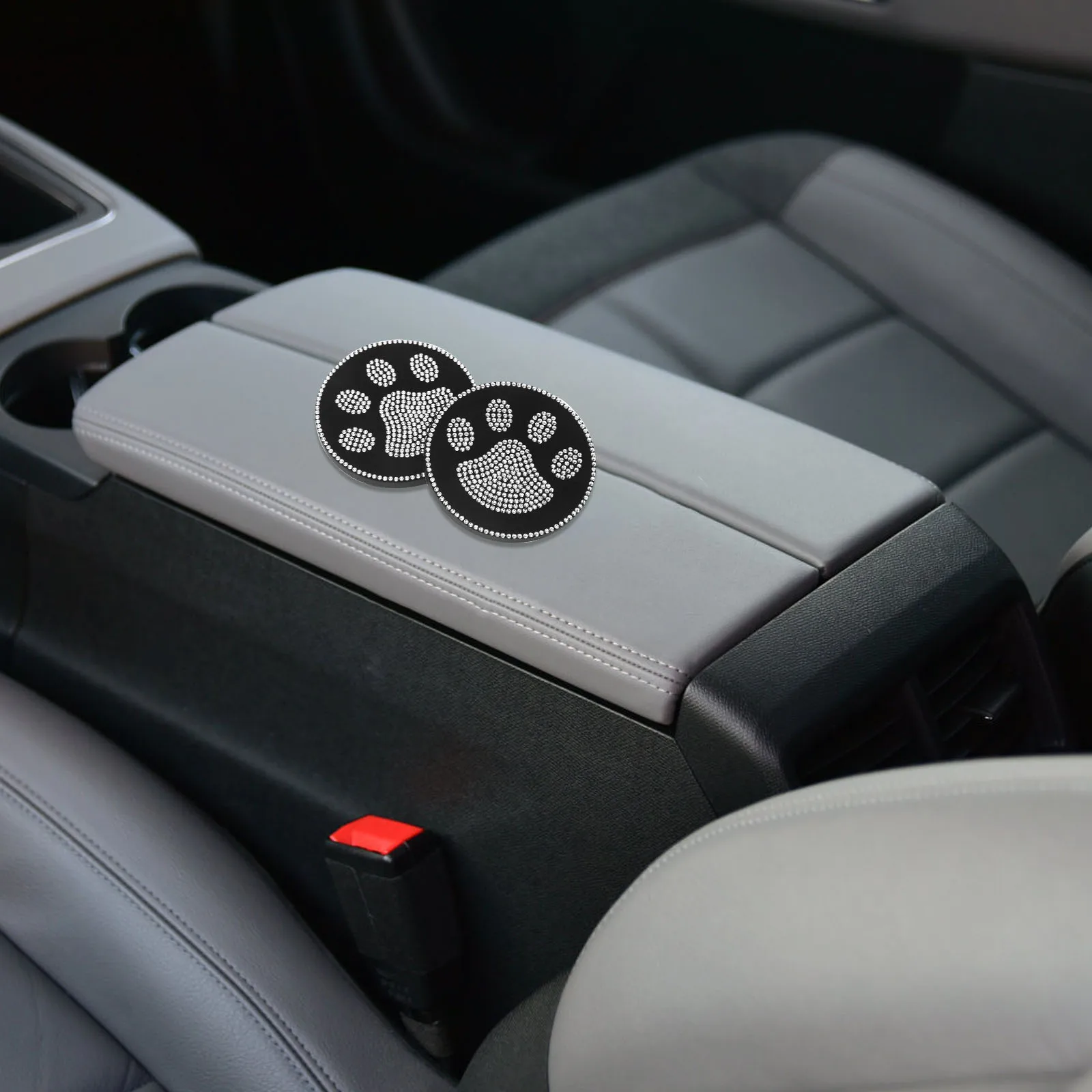 

2pcs Rhinestone Car Cup Holder Placemat Anti-Skid Cup Mat Heat Resistant Drink Coaster Reusable Plastic Coasters For Drinks