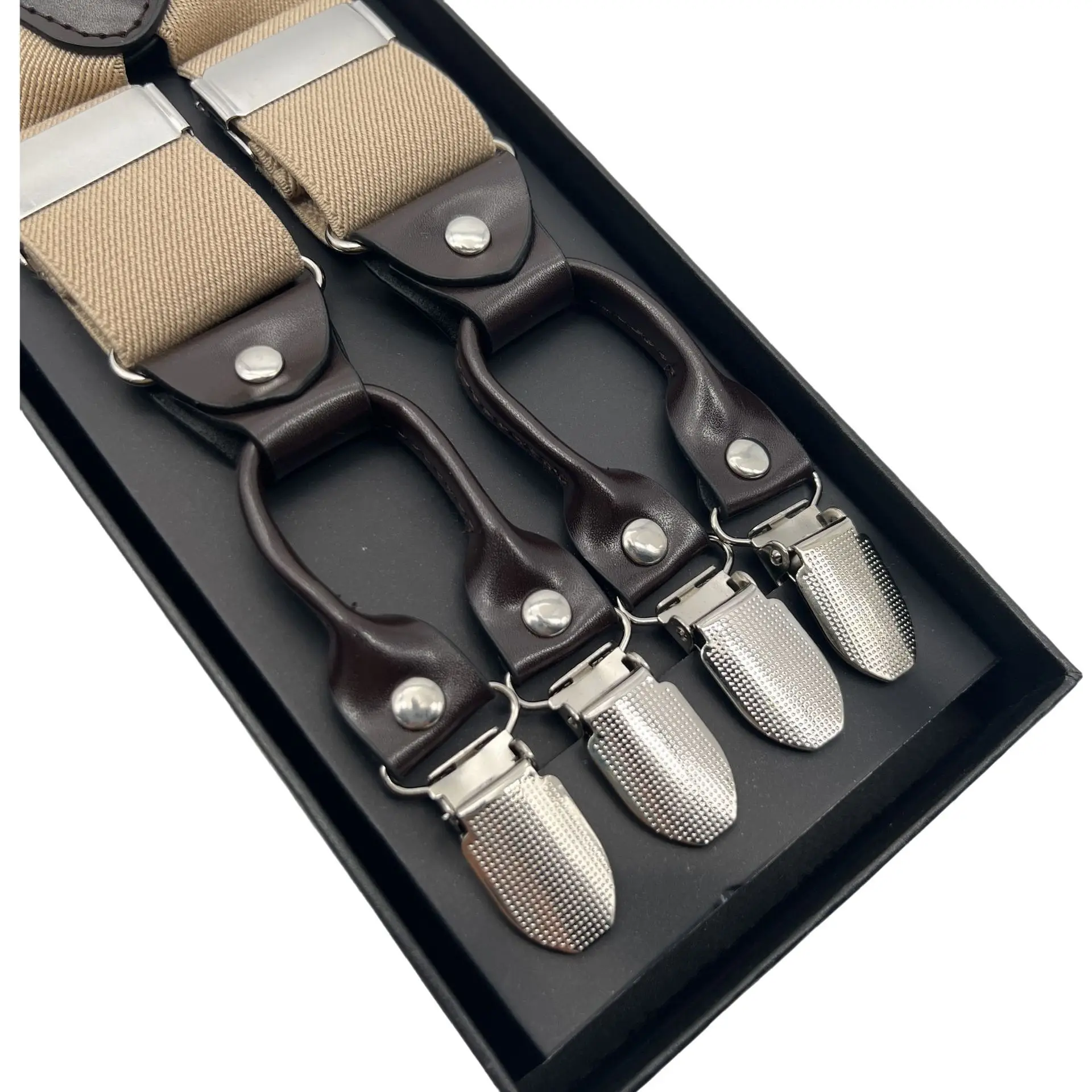 Bretelle per adulti Bretelle da uomo di alta qualità 3,5 cm in confezione regalo Accessorio di moda in pelle premium per imbracatura da uomo elegante