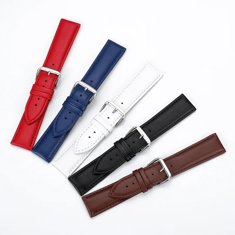 Soft Watch strap 8mm 10mm 12mm 14mm 16mm 18mm 20mm 22mm 24mm Men leather Women Watch band Part Purple Green Blue