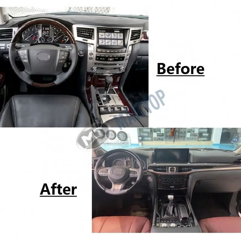 Maictop for 2021 LX570 Car Auto Interior Upgrade Kit Business/Luxury Style Steering Wheel and Dashboard Cover Inside Set