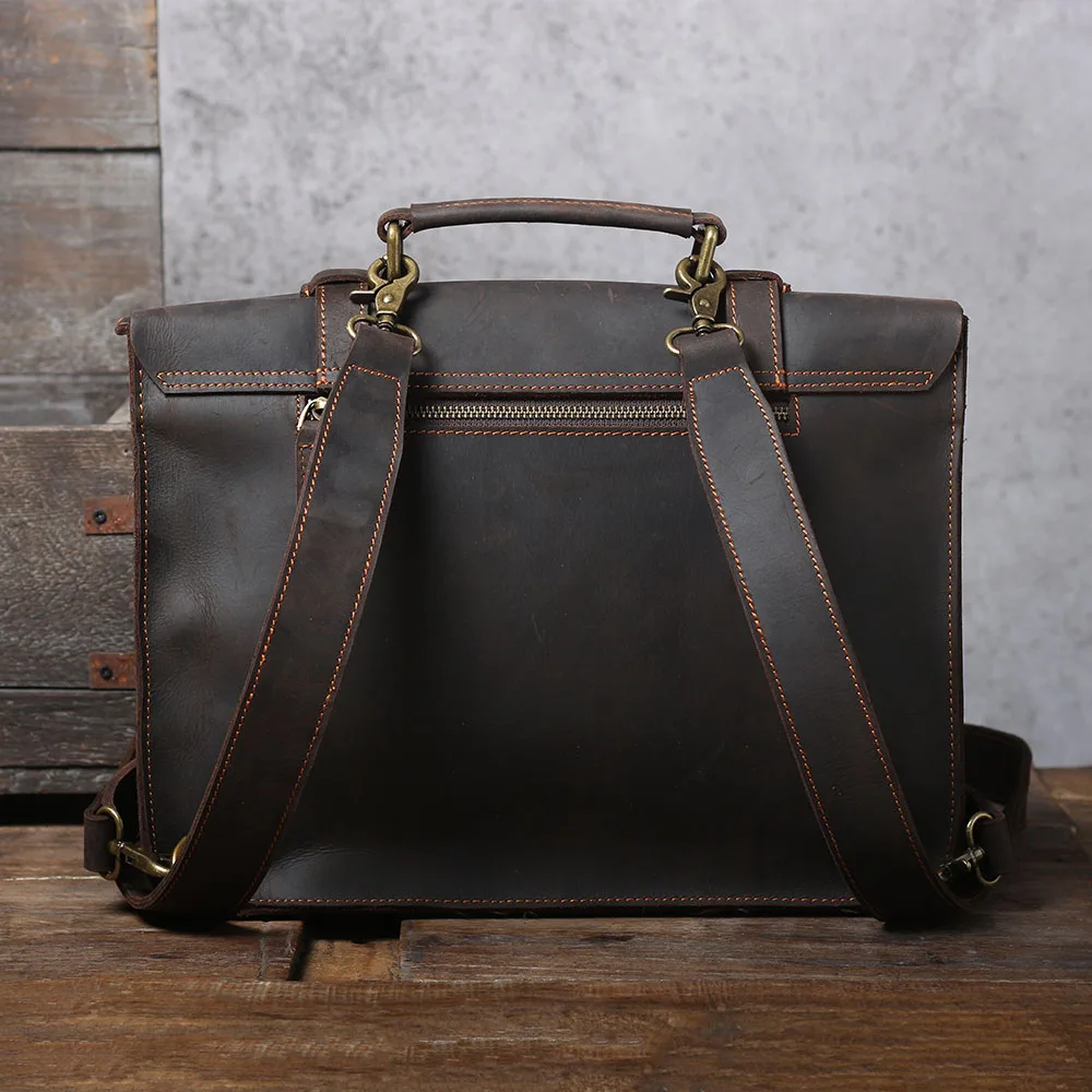 S.WORKER Echtleder-Aktentasche für Herren | Vintage Büro-Handtasche Laptop-Tasche – Detail 19