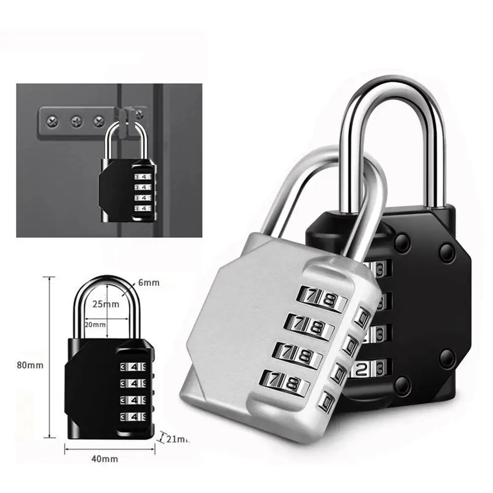 Combination Padlock 1PCS Password Locks 4 Digit Waterproof Outdoor Lock For Door Suitcase Bag Package Cabinet Locker Window