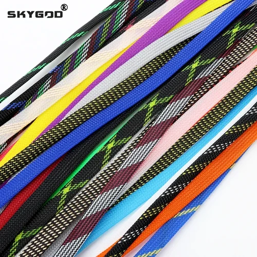 Manga trenzada de PET aislada, 1/2/5/10/20/30/50M, 6mm, funda de Cable expandible de alta densidad, envoltura protectora trenzada para cables