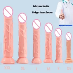 Vibrador realista com base de ventosa, galo realista para jogo vaginal e anal, brinquedo de pênis macio e flexível para mulheres e casais