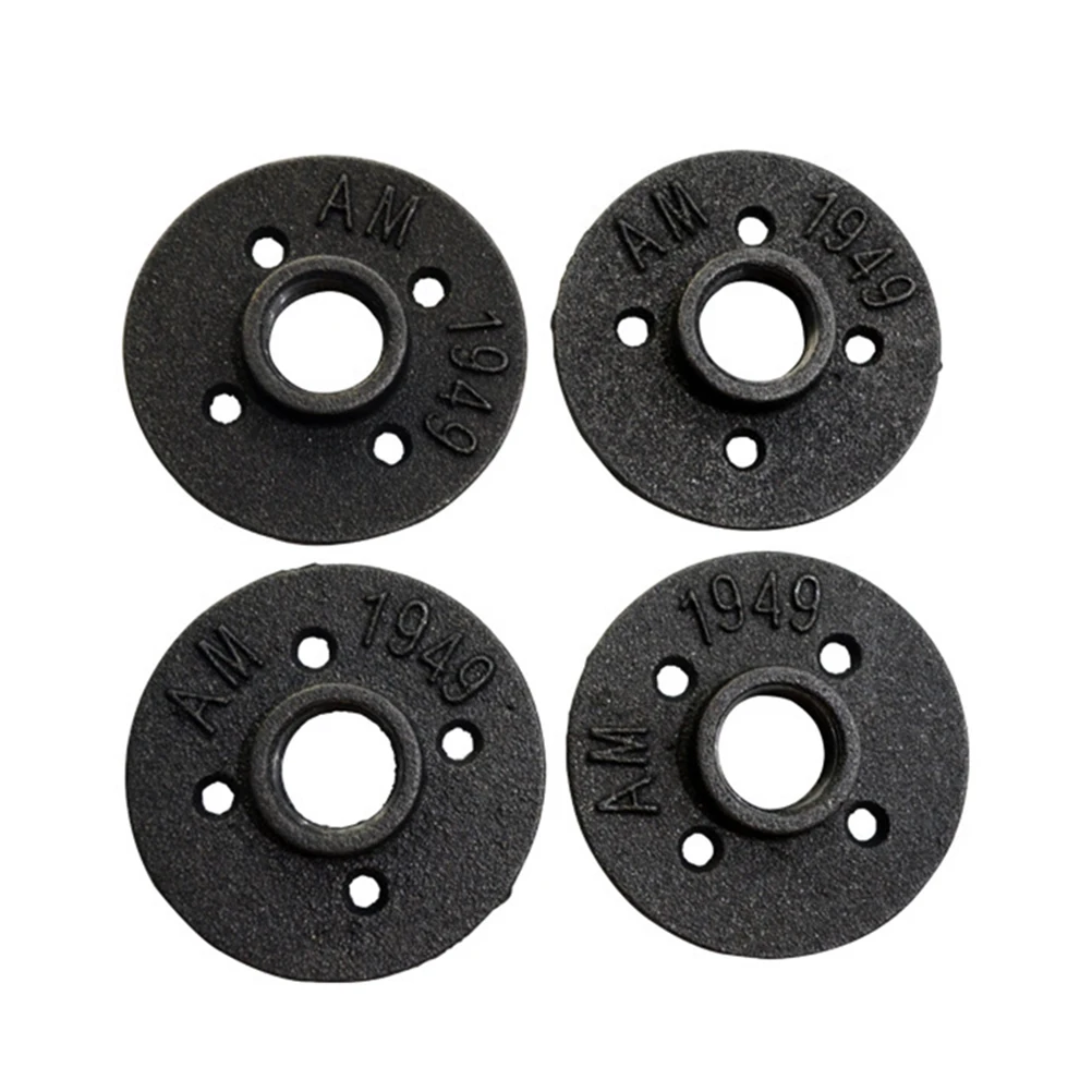 

10 Pcs Flange Base Threaded Floor Wall Mounted Fittings Accessories Iron Malleable