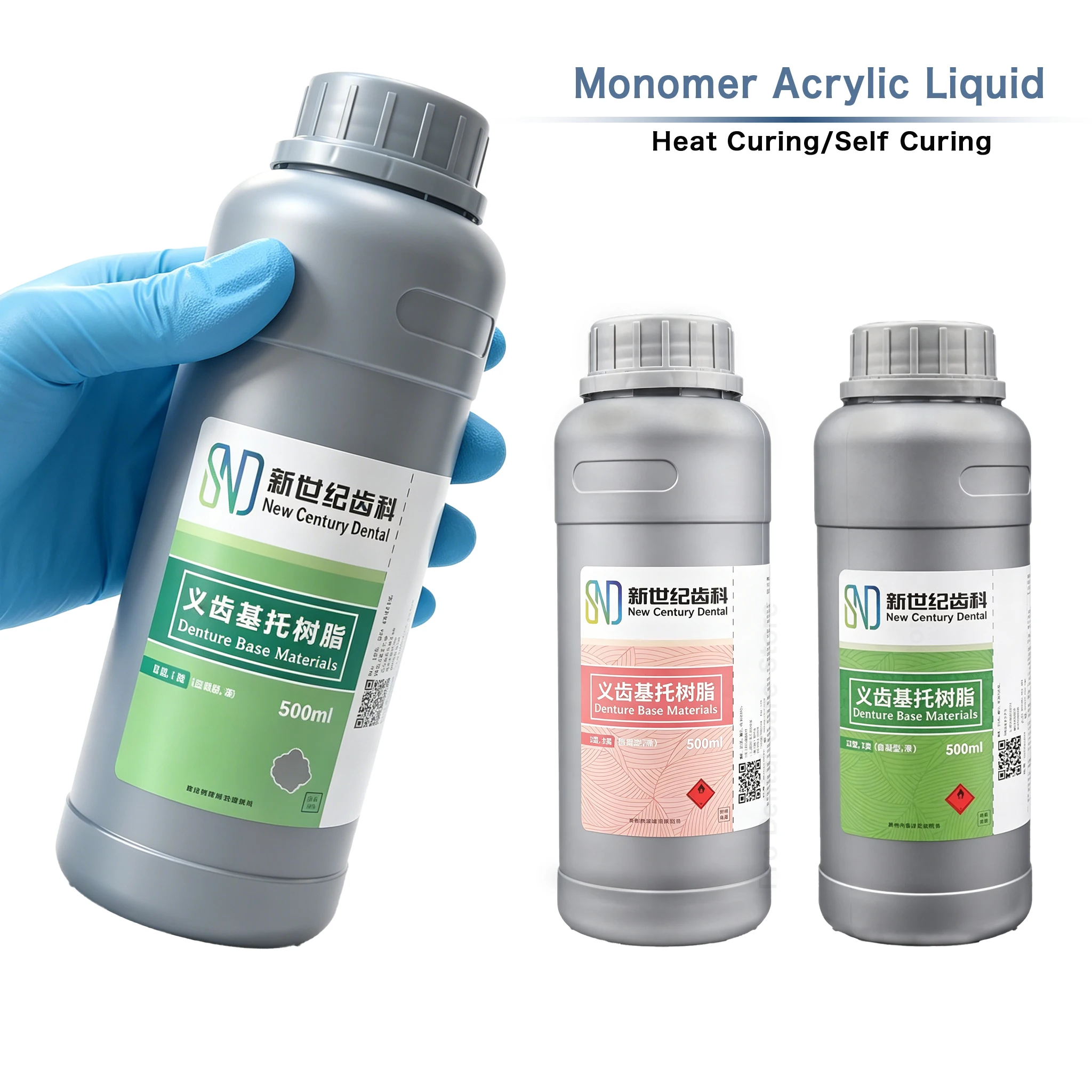 500ml Dental Self Curing Thermal Curing Dentistry Resin Denture Kito Resin Oral Cavity Nursing Repair Denture Material Lab Tools