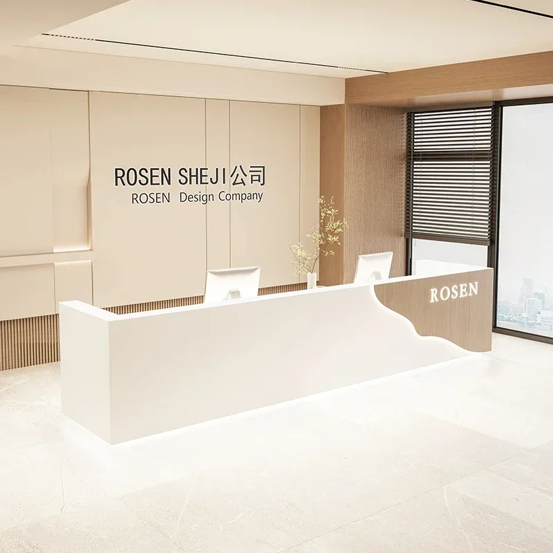 

Design Furniture Front Desk Reception Counter Clothes Hairdressing Beauty Salon Storage Executive Mostrador Unique Furniture