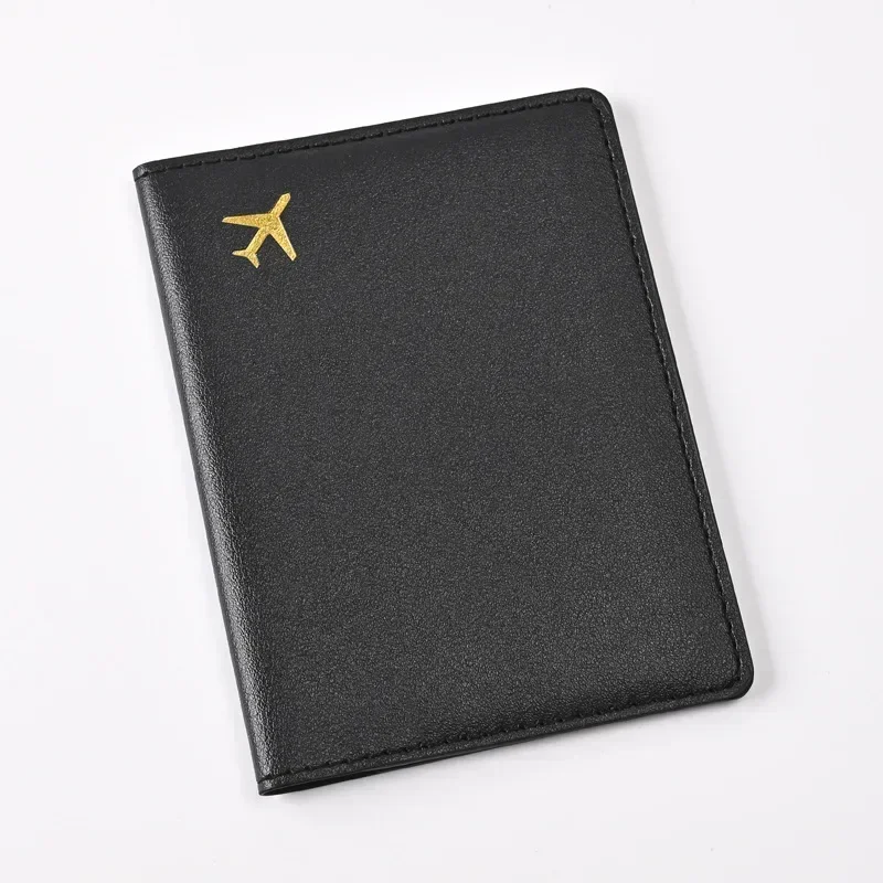 Porta pasaporte con estampado de avión a la moda, funda para pasaporte para hombre y mujer, funda para pasaporte con Clip para billete de vuelo, billetera de viaje, tarjetero de identificación