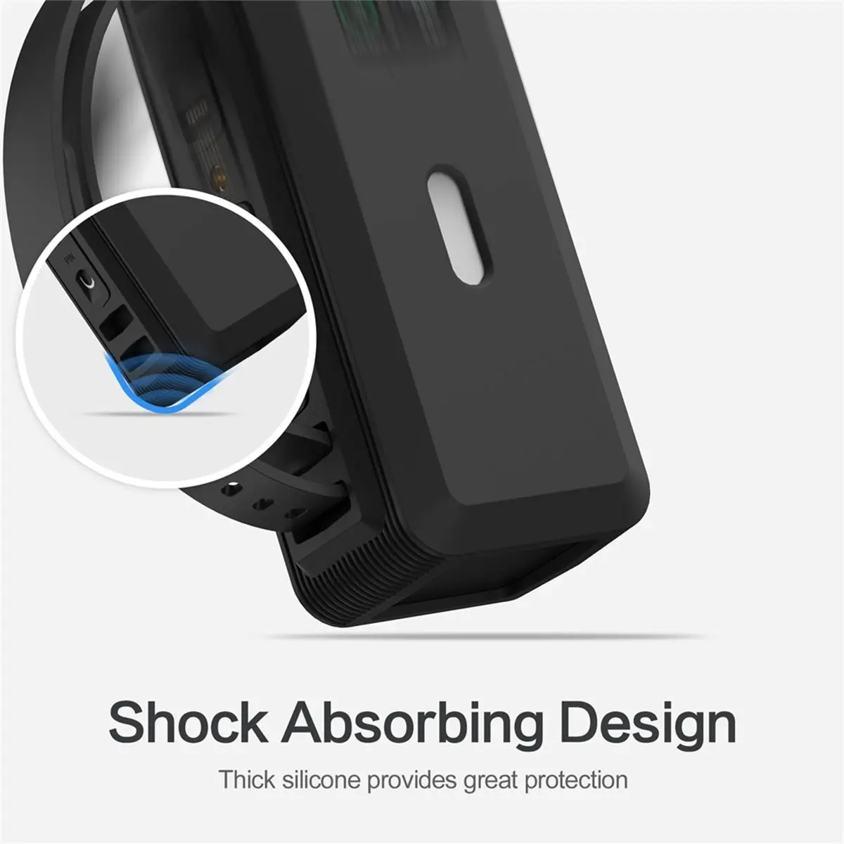 A49T  Silicone Protective Case for 737 Power Bank 24,000mAh with SD/SIM Card Slot, 1/4-Inch Nut Hole, Handle Black