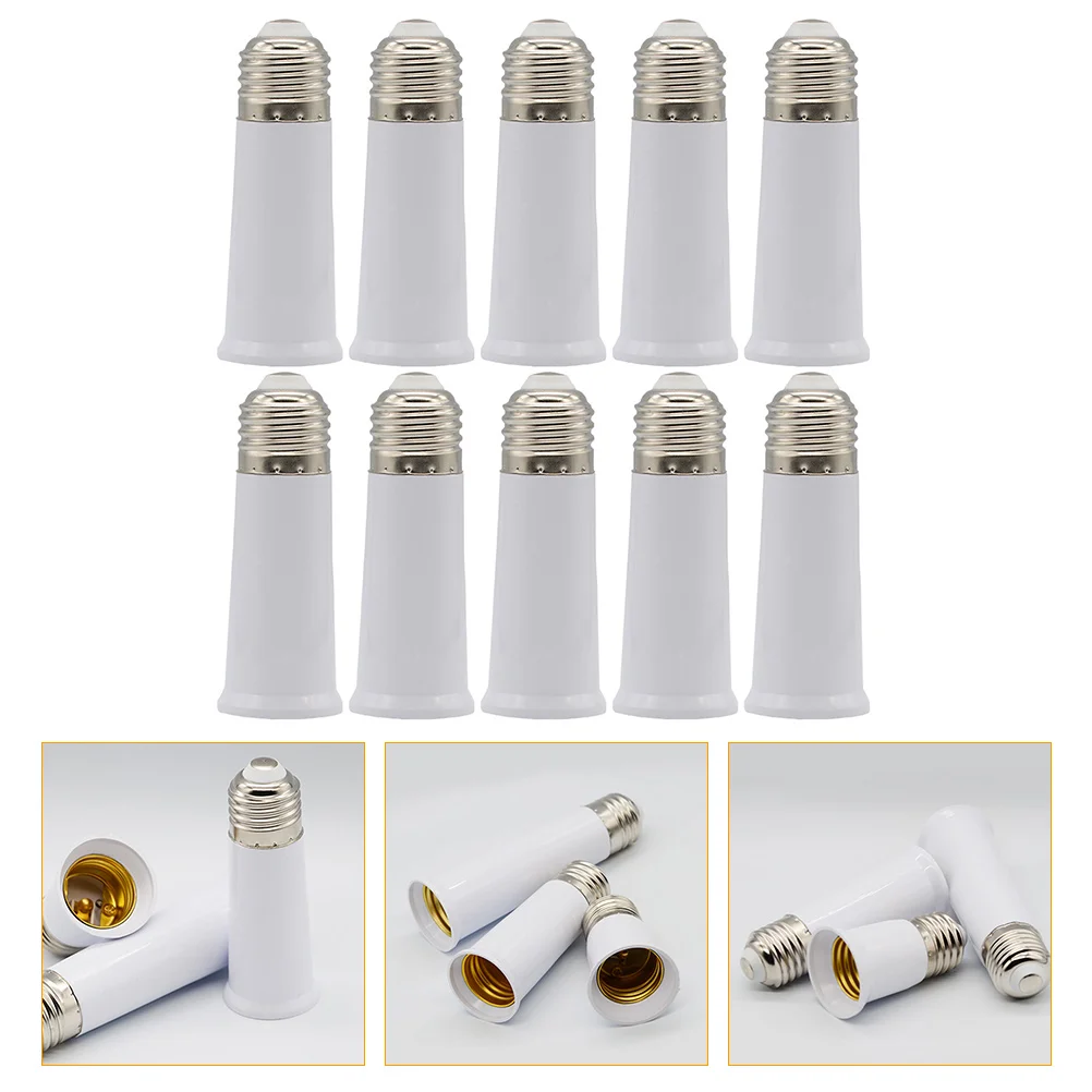 

10pcs E27 Bulb Socket Extender 95Mm Recessed Light Converter Light Bulb Extension Base Holder For Kitchen Bedroom Garage