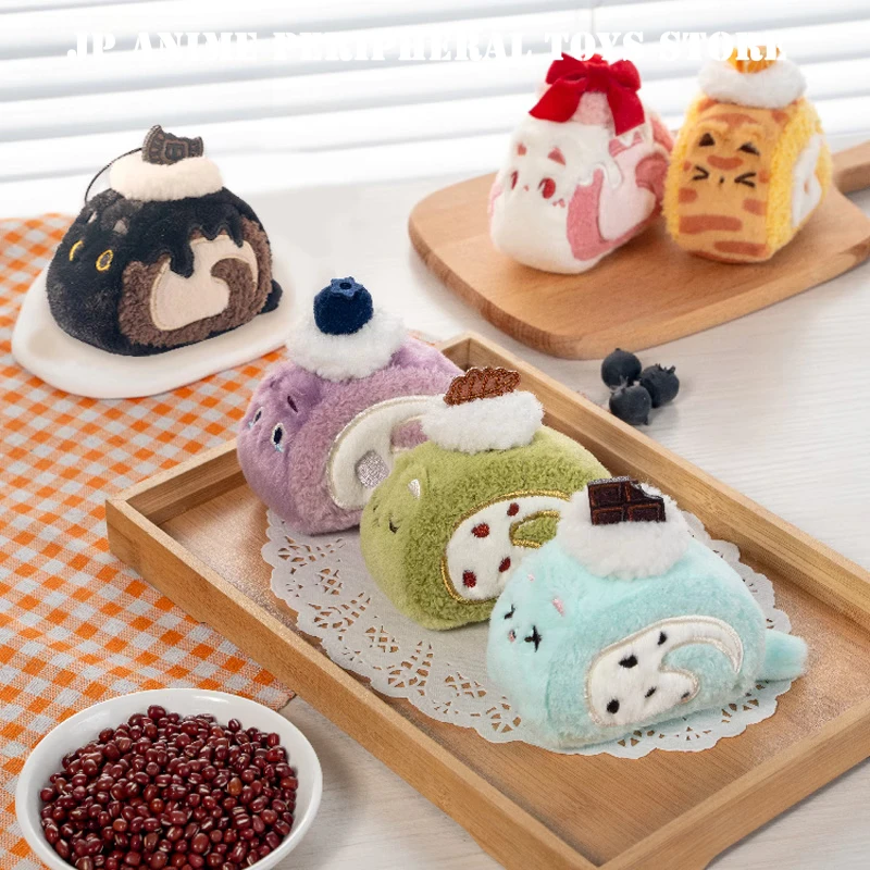 

2025 Original Kitten Swiss Roll Plush Toy Cute Dessert Cake Plush Doll Pendant Backpack Decora Children's ChristmasBirthdayGifts