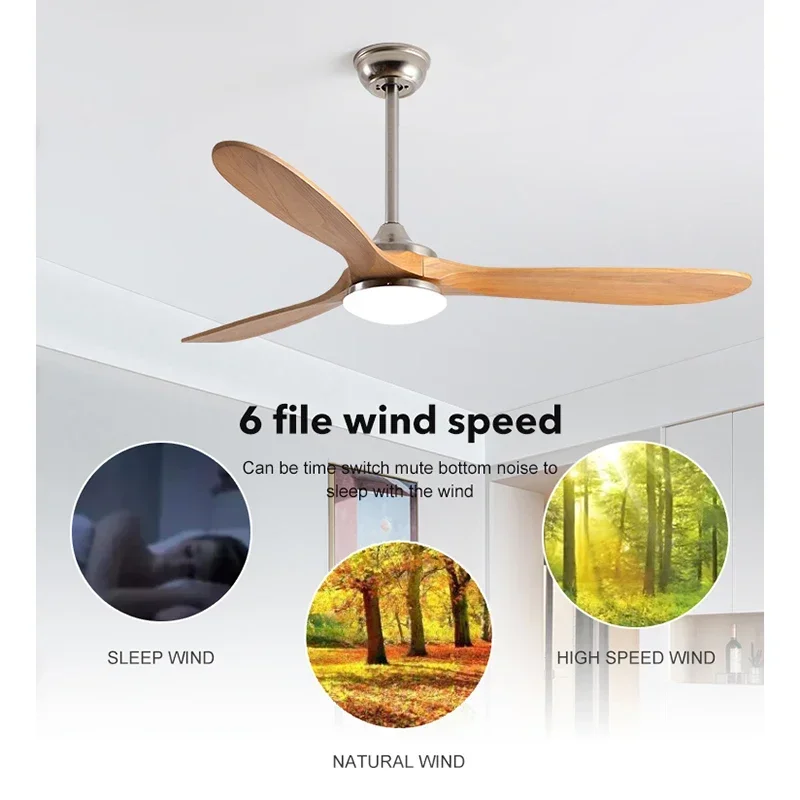 Ceiling Fan Industrial Fans With 24\W LED Light  And Remote Control Wood Fans