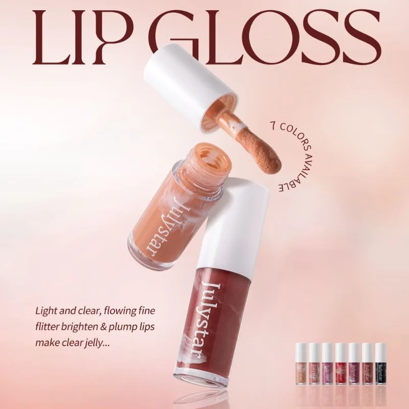 4,8 ml Water Light Jelly Gloss Spiegel-Lippenöl, Marmormuster, feuchtigkeitsspendende und feuchtigkeitsspendende Lippenglasur, klares, feuchtigkeitsspendendes Make-up