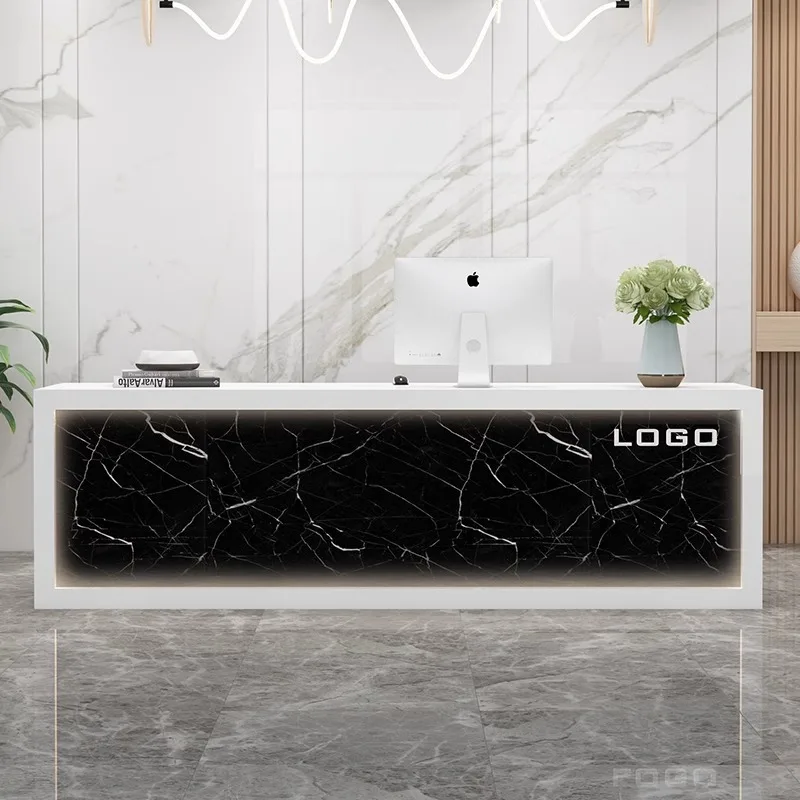 Shop small front desk cashier counter bar table environmental protection simple Internet celebrity imitation marble company welc