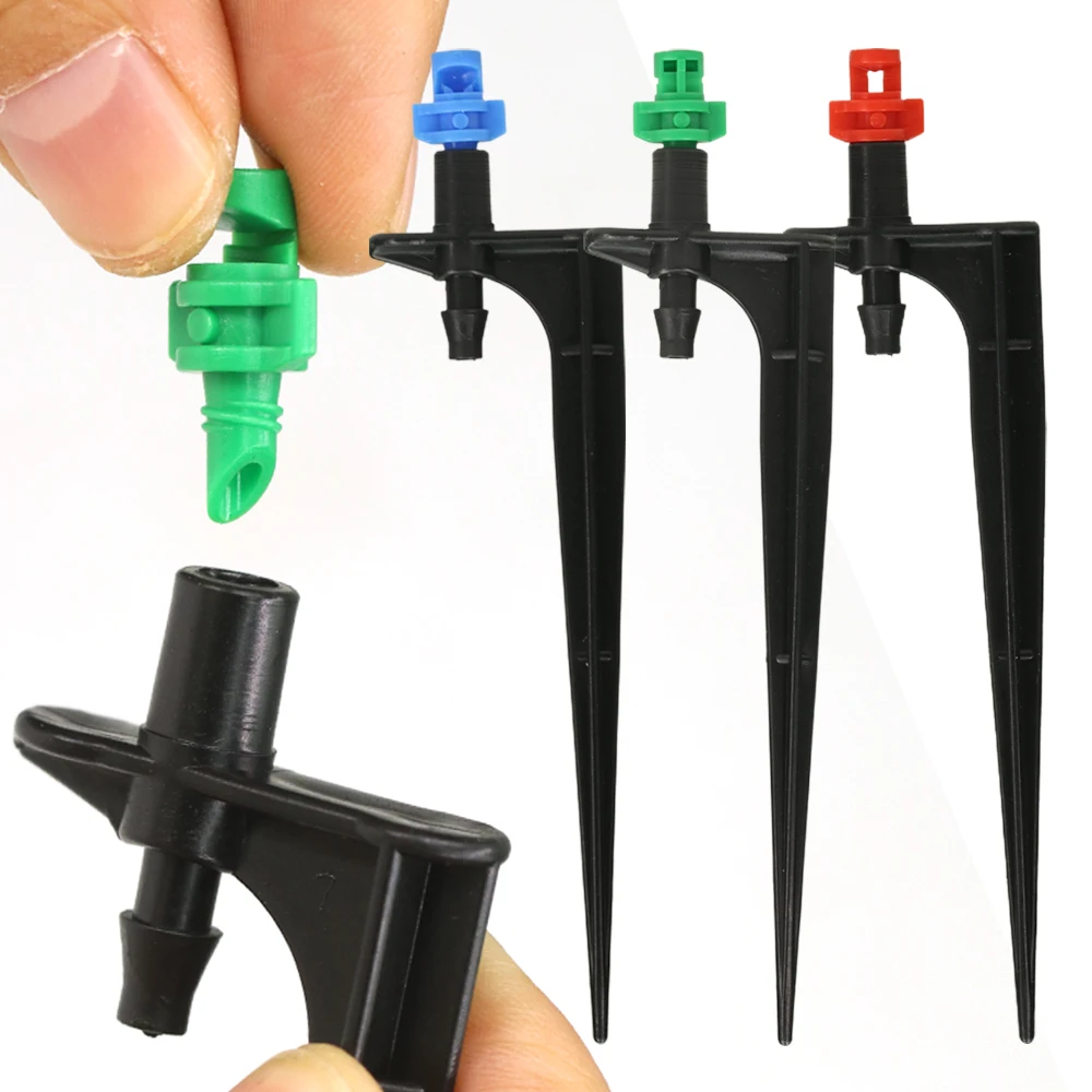 90/180/360 Degree Misting Nozzle 13cm Stake Sprinkler for 1/4''Hose Garden Irrigation Sprinkler Drip Watering Agriculture Sprayer