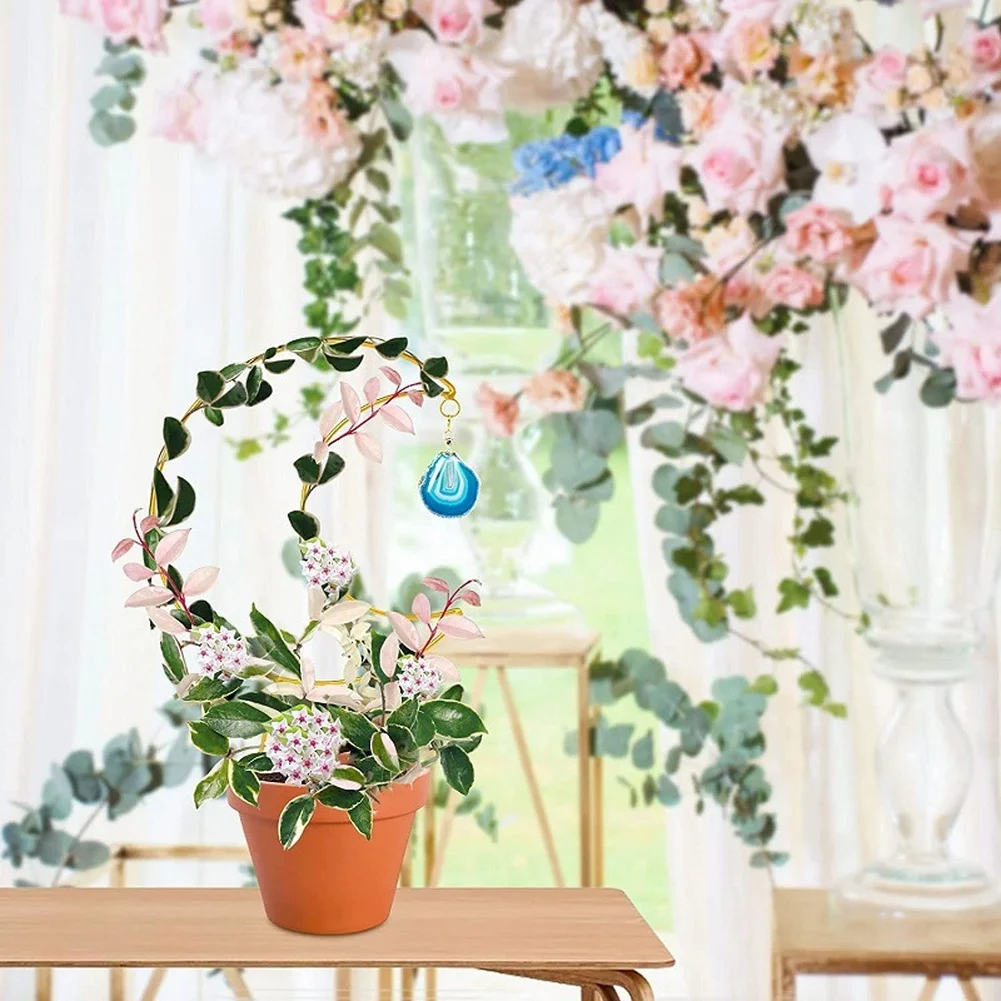Iron Moon Shape Plant Climbing Frame Geometric Design for Indoor Outdoor Use Supports Vines Flowers Size U 42x10cm Moon 40x20cm