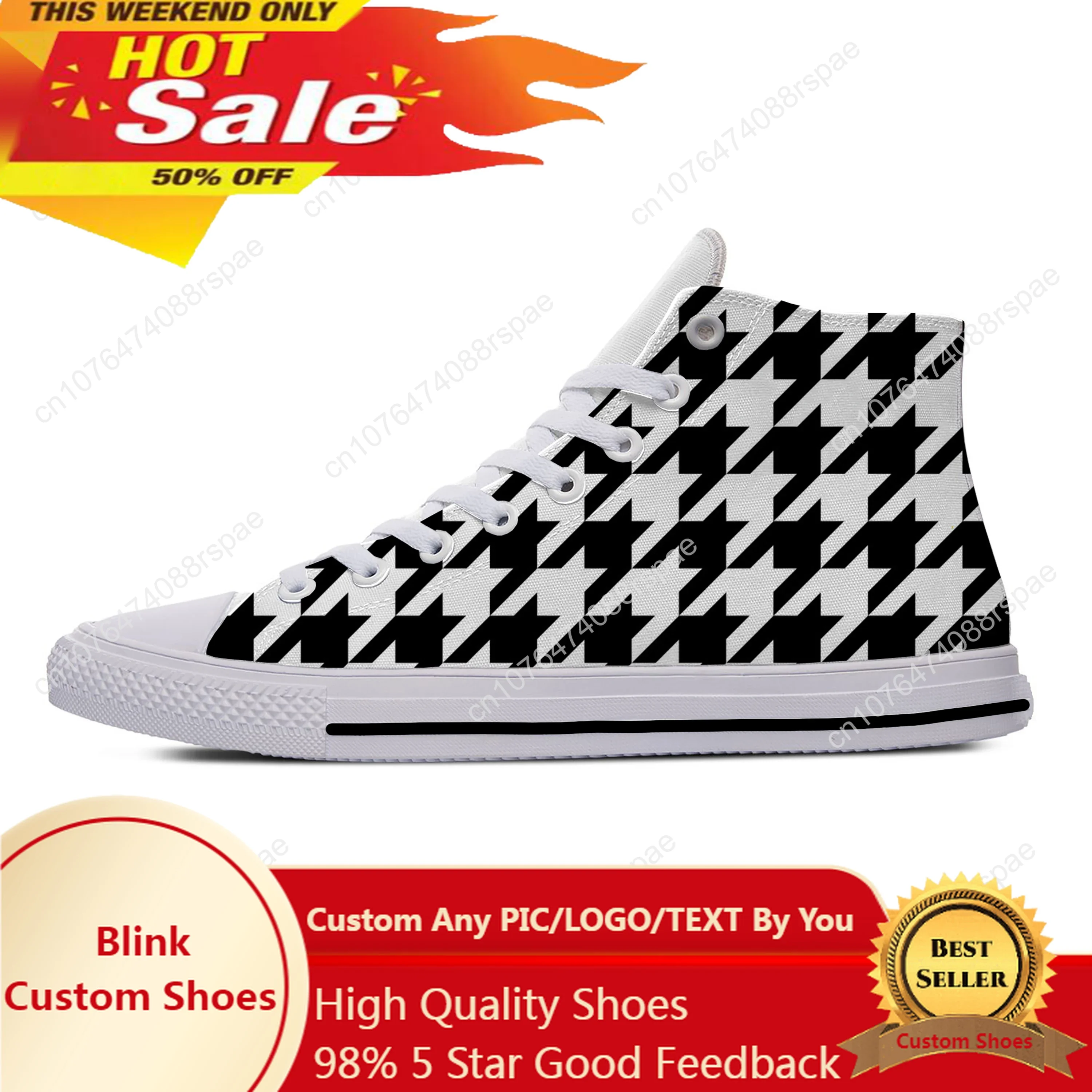 Sapatilhas padrão Houndstooth para homens e mulheres, sapatos casuais, top alto, sapatos de tabuleiro, moda legal, popular, mais recente, verão, quente