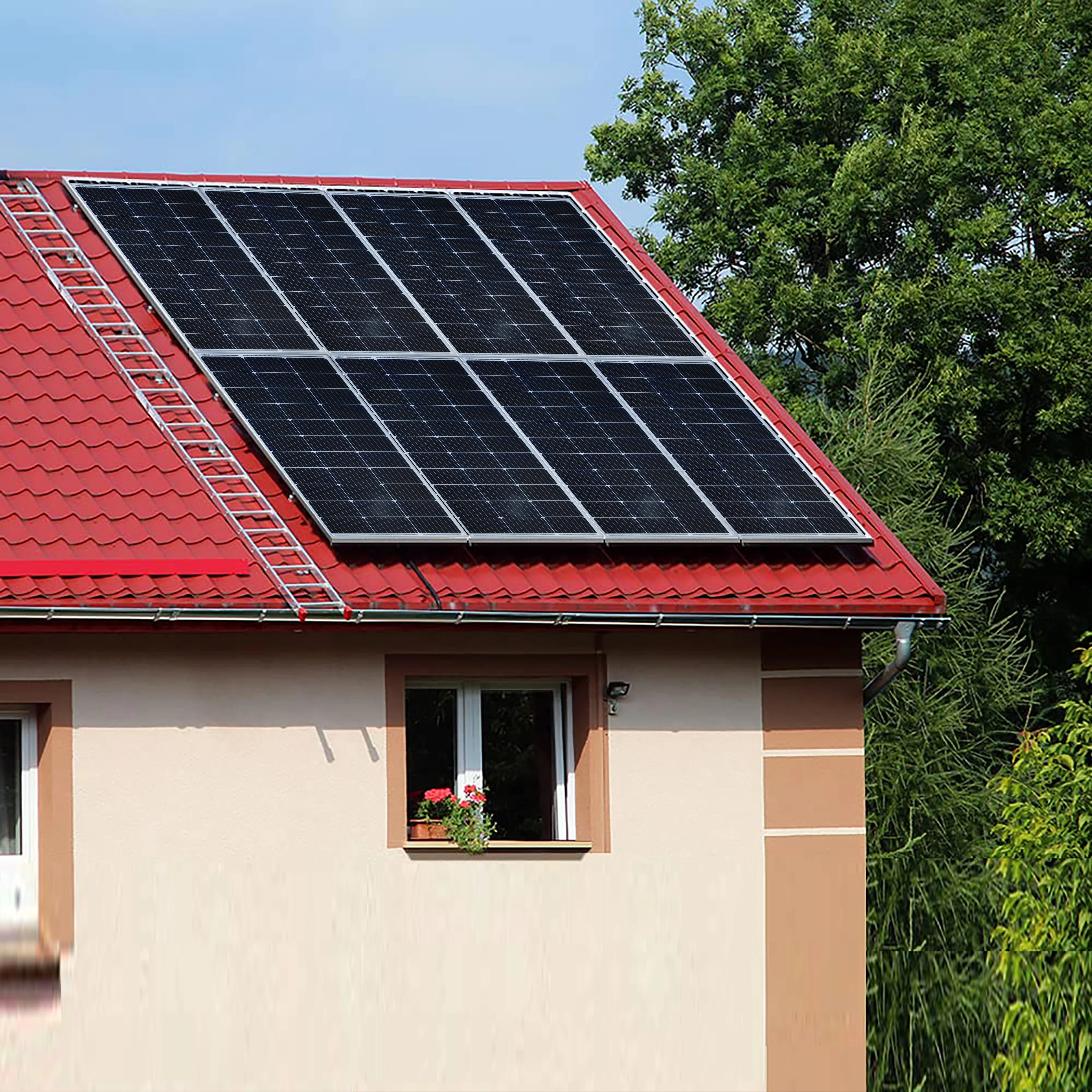 Image 6: Panneau solaire 100W 12V avec câble d'extension de 5m, module haute efficacité pour camping-car, camping, caravane, abri de jardin, bateau