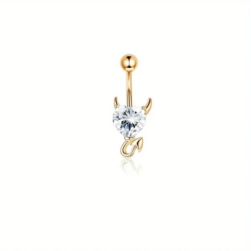 Gold Plated Belly Button Ring, Classic Navel Jewelry