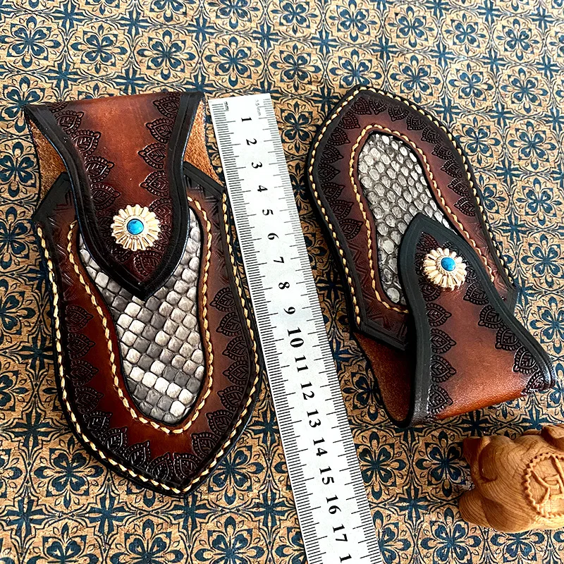 Leather cover, knife cover, folding knife protection cover, pocket knife cover, leather storage bag, storage cover view 4