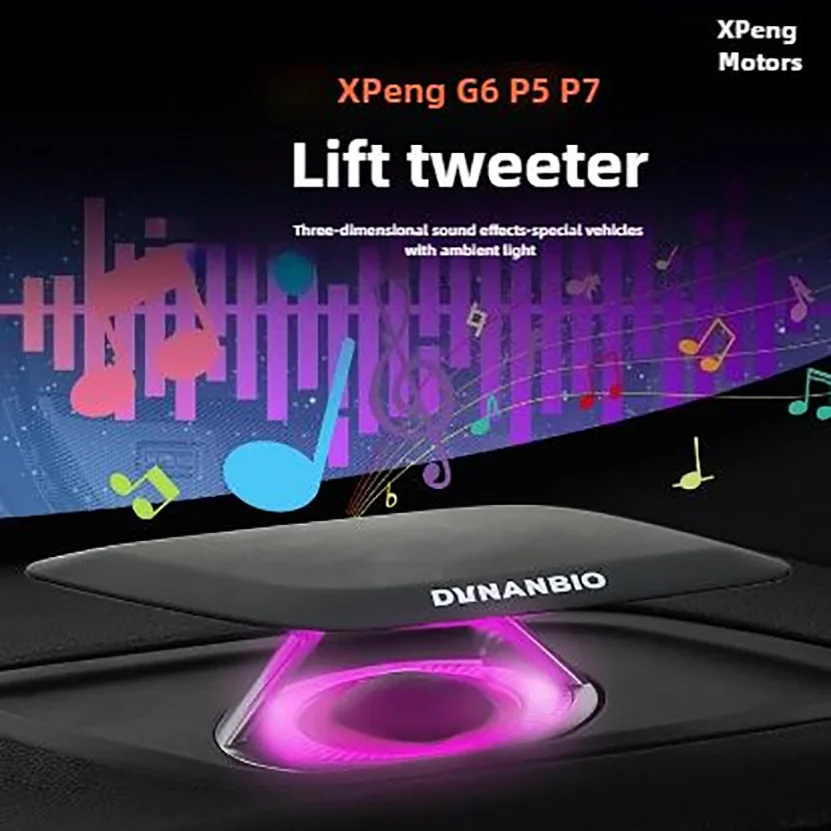 

Smart Auto-Rising Tweeter Speaker for XPeng G6 P5 P7 Speakers Upgrade Ambient 64 Colors LED Lighting Car Audio Refit