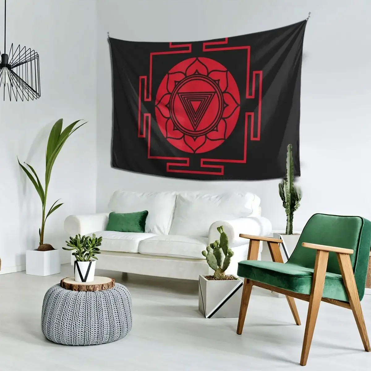 Kali Yantra Meditatie Wandtapijt Decoratief Muurbehang Slaapkamer Wandtapijt